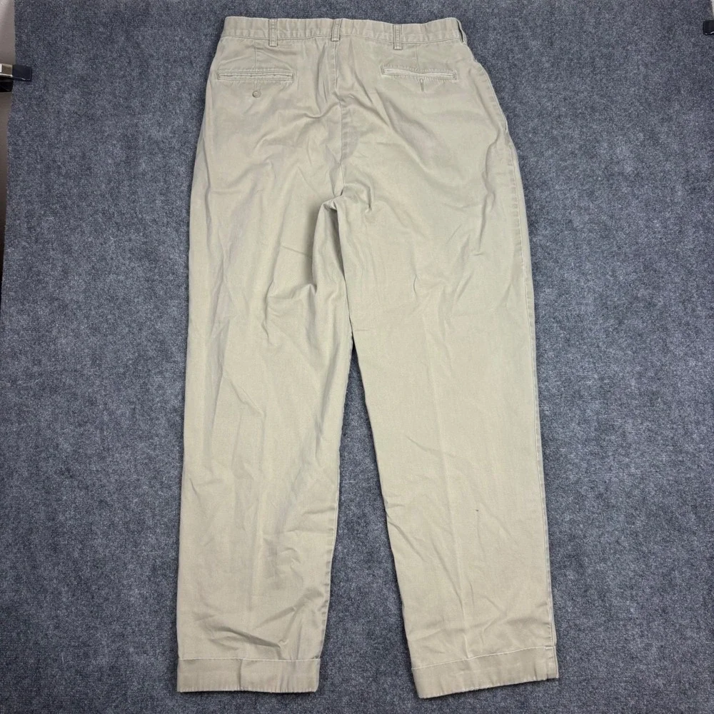 Polo Ralph Lauren Hammond Pant Mens 36x32 Tan Khaki Pleated Cuffed Chinos Cotton
